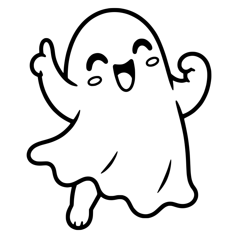 Laughing Ghost With Raised Hand And Bent Arm — free fantasy-creature SVG cut file