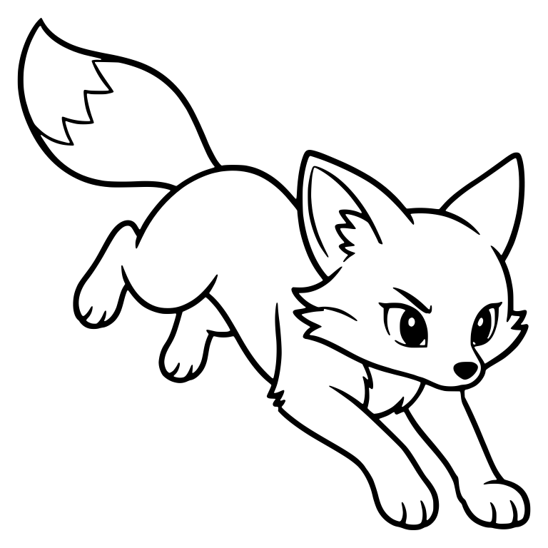 Fox Landing from a Bound with Forepaws Stretched Down — free animal SVG cut file