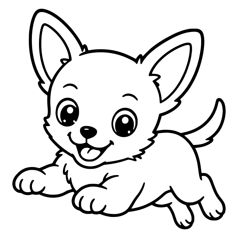 Chihuahua Puppy Leaping Mid-Run With Open Smile — free animal SVG cut file