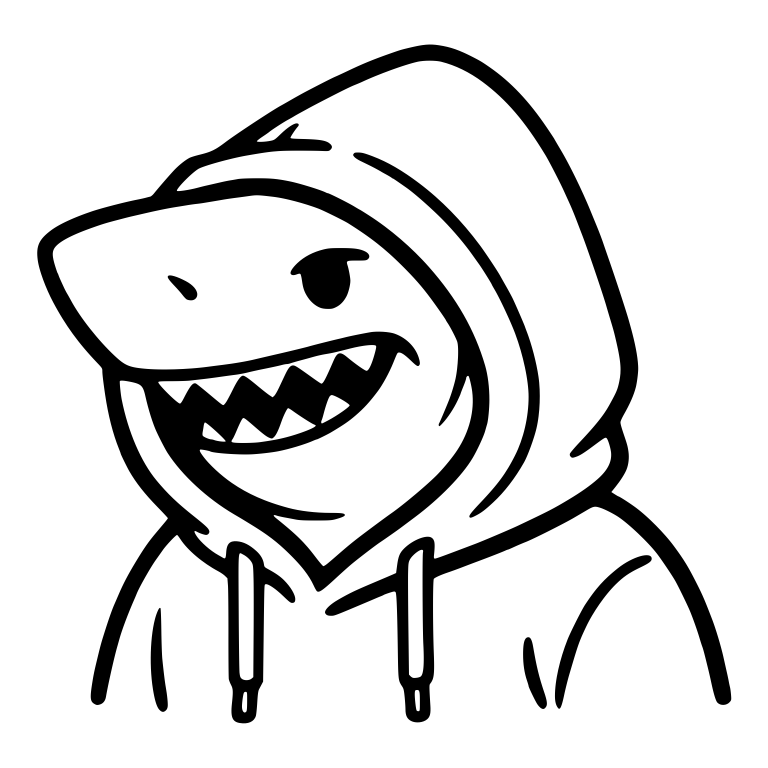 Hoodie Shark Smirking With Hood Up — free animal SVG cut file