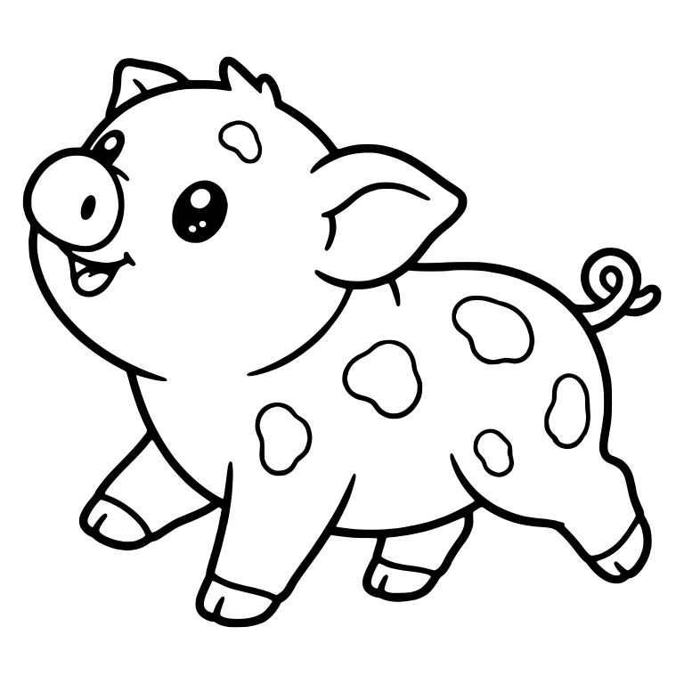 Spotted Piglet Trotting with Snout Raised — free animal SVG cut file