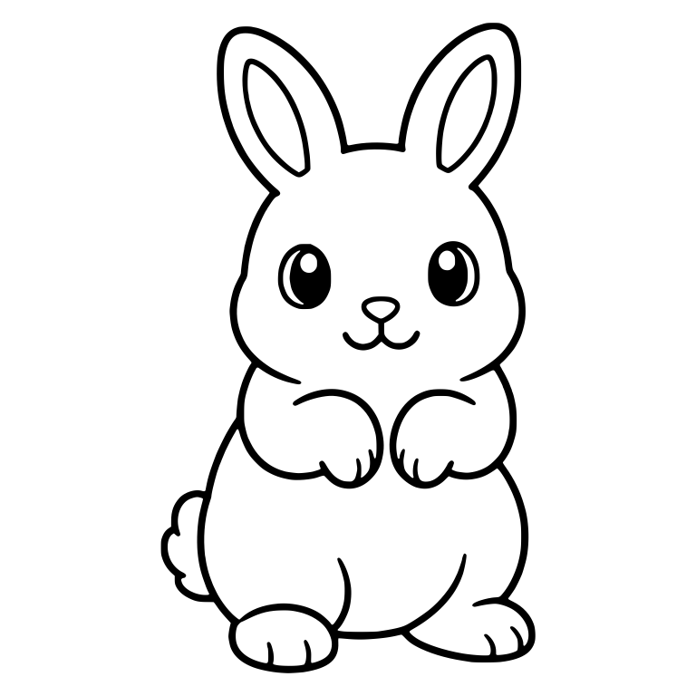 Bunny Sitting Up With Paws Raised to Chest — free animal SVG cut file