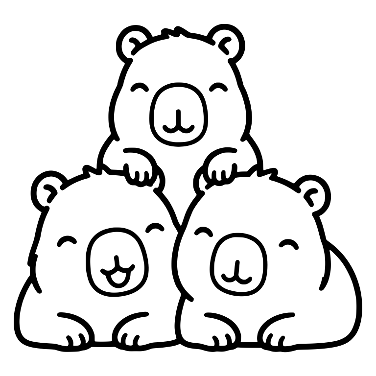 Three Capybaras Stacked in a Pyramid — free animal SVG cut file