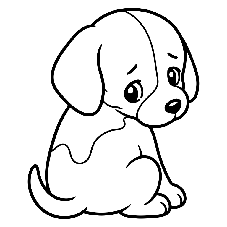 Shy Beagle Puppy Sitting and Glancing Back — free animal SVG cut file