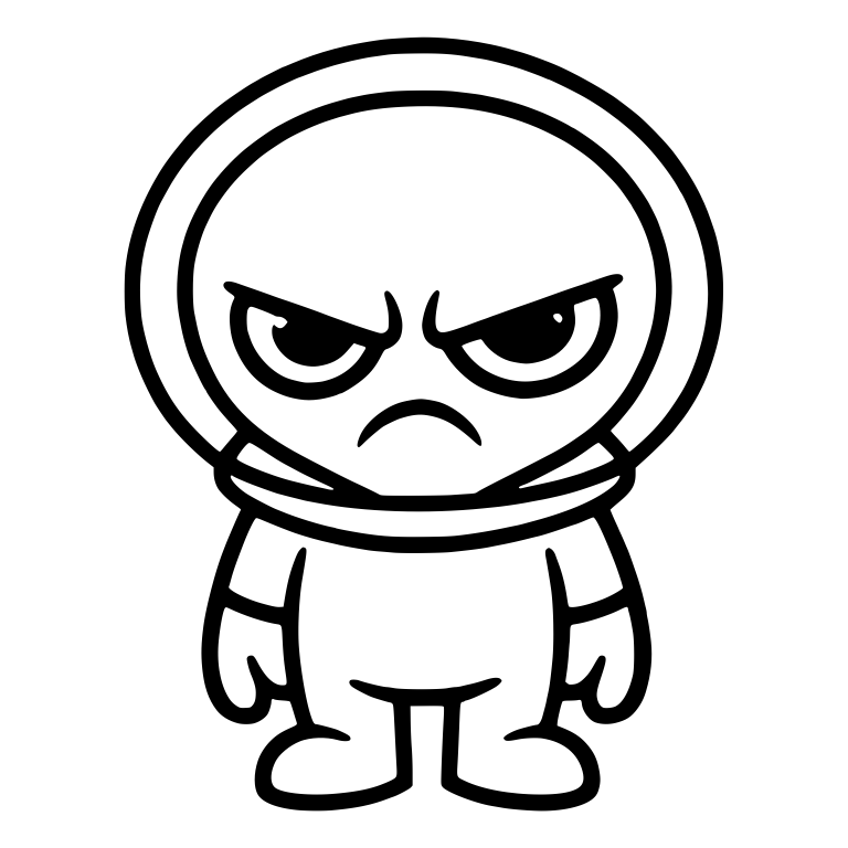 Grumpy Little Alien in Bubble Space Helmet — free fantasy-creature SVG cut file