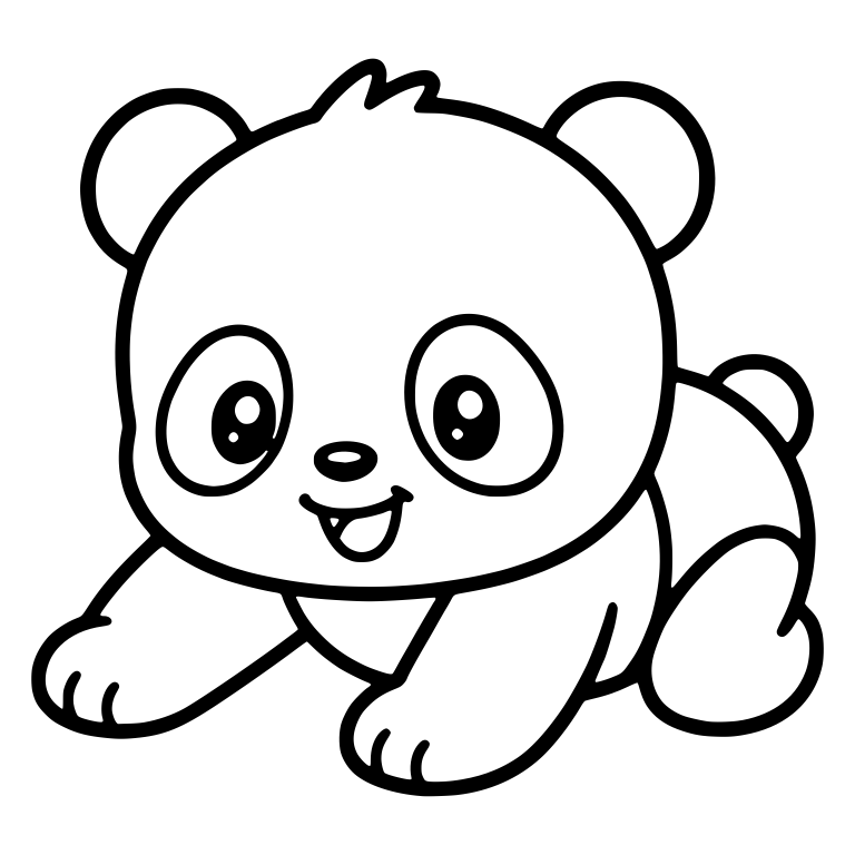Crawling Panda Cub with Big Sparkly Eyes — free animal SVG cut file