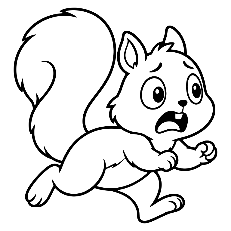 Scared Squirrel Running with Paws Out and Open Mouth — free animal SVG cut file