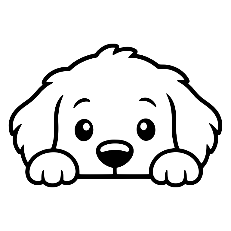 Golden Retriever Puppy Head Resting on Two Paws — free animal SVG cut file