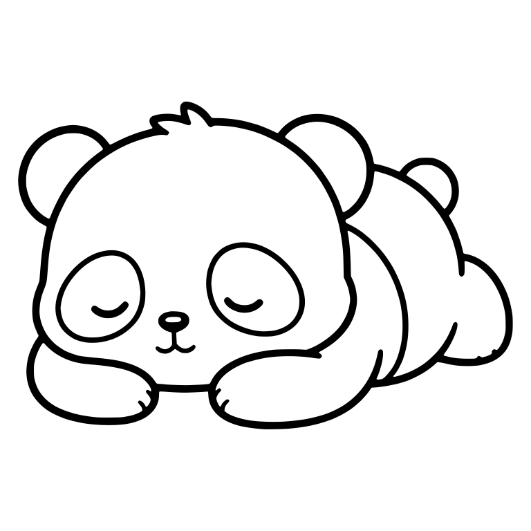 Sleeping Panda Cub With Hair Tuft Curled Up — free animal SVG cut file