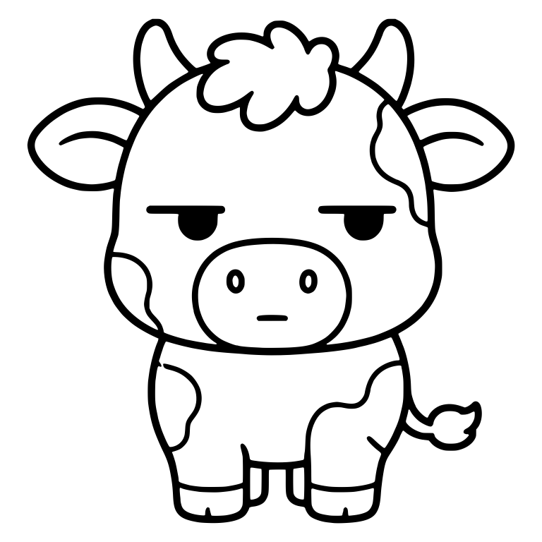 Unimpressed Calf Standing With Half-Lidded Eyes — free animal SVG cut file