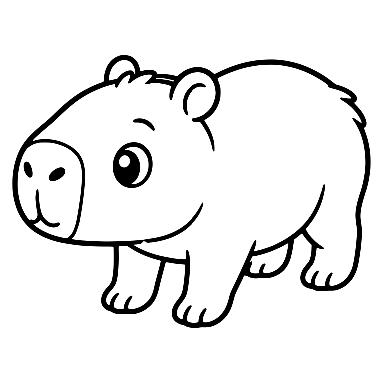 Curious Young Capybara Walking in Side View — free animal SVG cut file