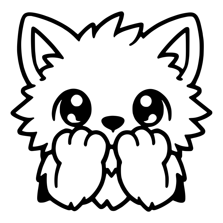 Shy Wolf Pup Covering Mouth With Both Paws — free animal SVG cut file