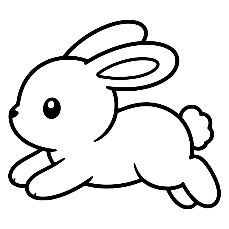 Cute Bunny Leaping Side View With Long Ears — free animal SVG cut file