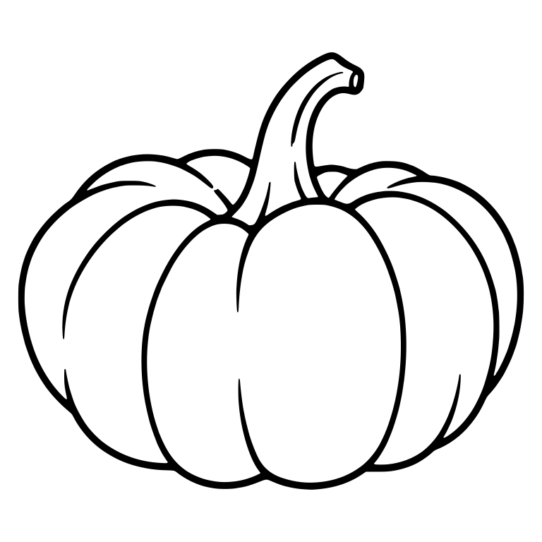 Plain Pumpkin With Hooked Stem and Wide Ribs — free floral SVG cut file
