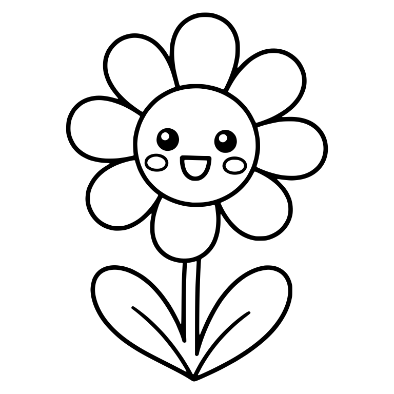 Cheerful Daisy With Open Smile And Blush Cheeks — free floral SVG cut file