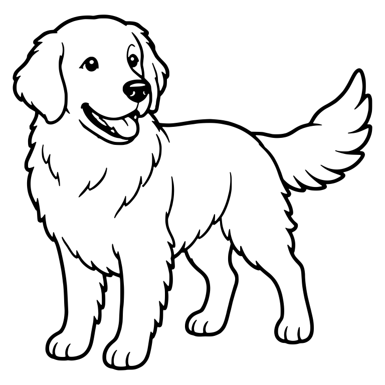 Adult Golden Retriever Standing with Head Turned — free animal SVG cut file