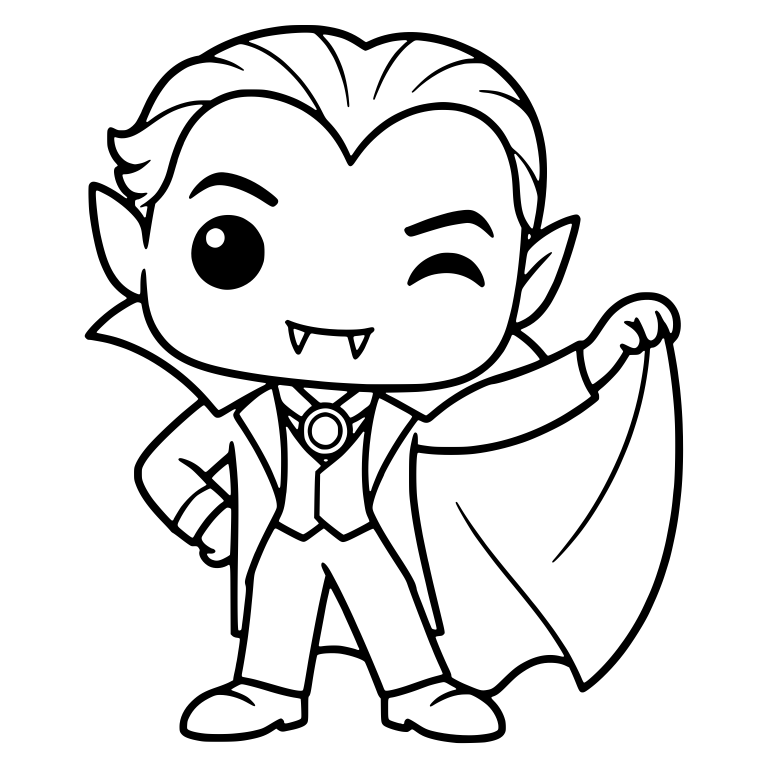Winking Vampire Count Lifting His Cape — free fantasy-creature SVG cut file