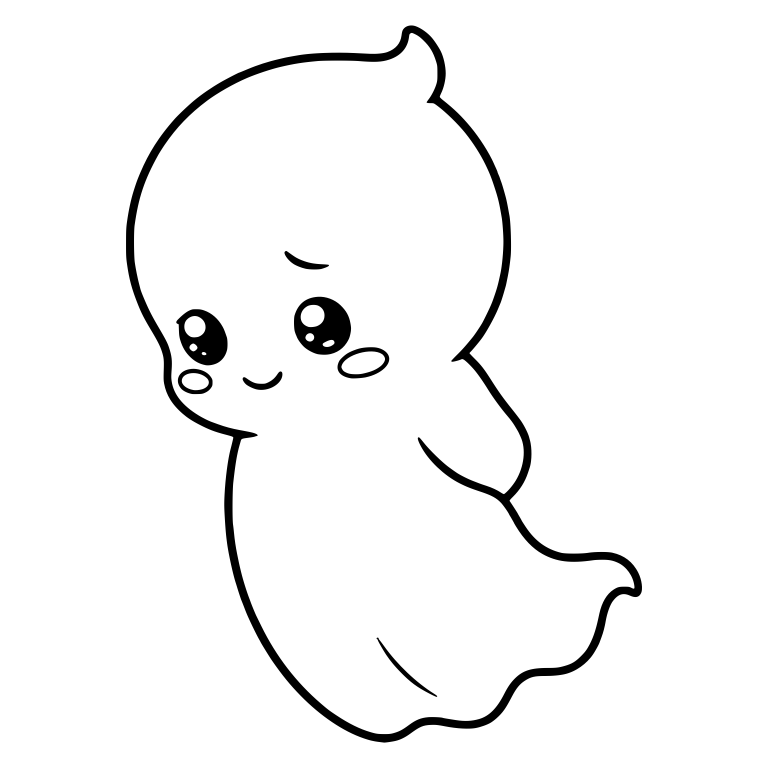 Shy Ghost Child Floating With Head Tilted Down — free fantasy-creature SVG cut file