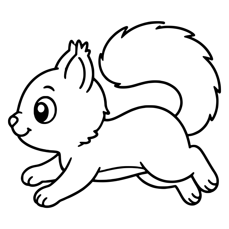 Running Squirrel in Side View with Arched Fluffy Tail — free animal SVG cut file