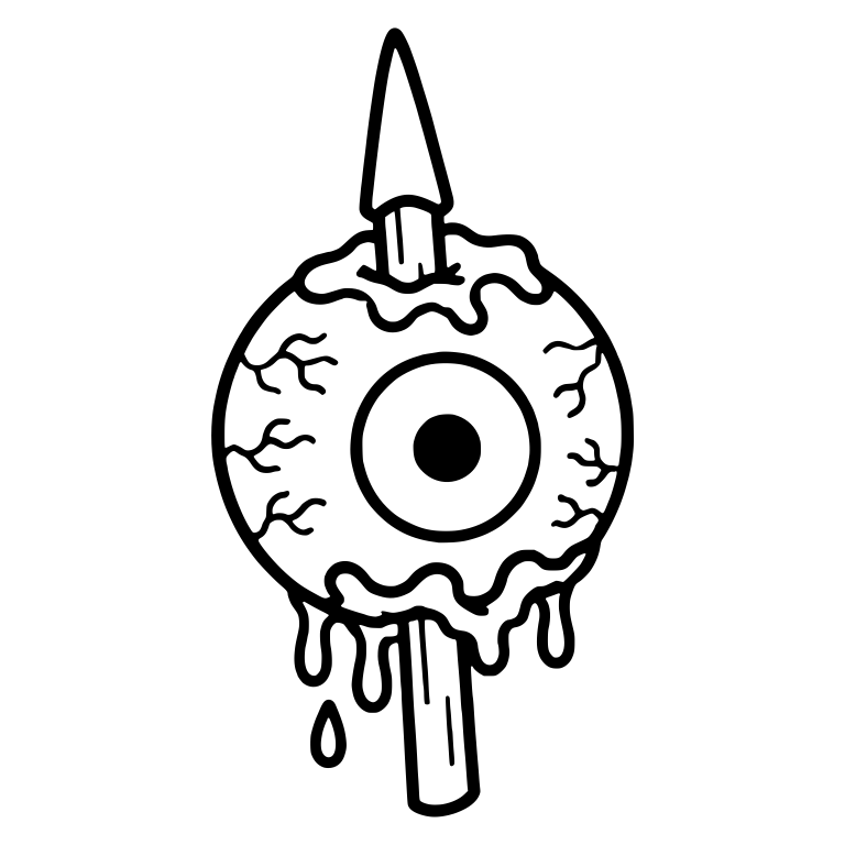 Eyeball Impaled On Spear With Slimy Rim And Drips — free symbol SVG cut file