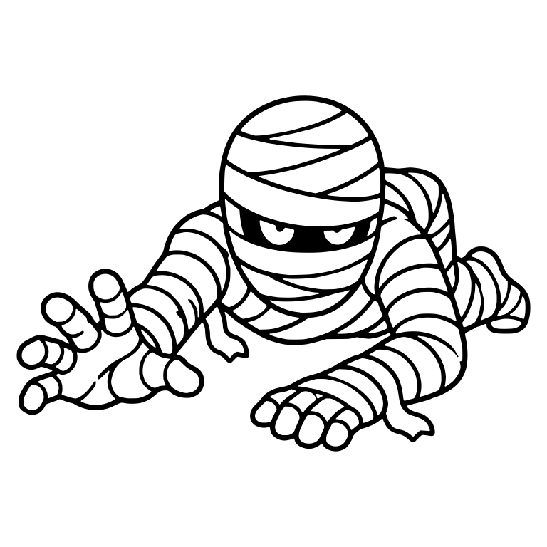 Crawling Mummy Reaching Forward With Glaring Eyes — free fantasy-creature SVG cut file