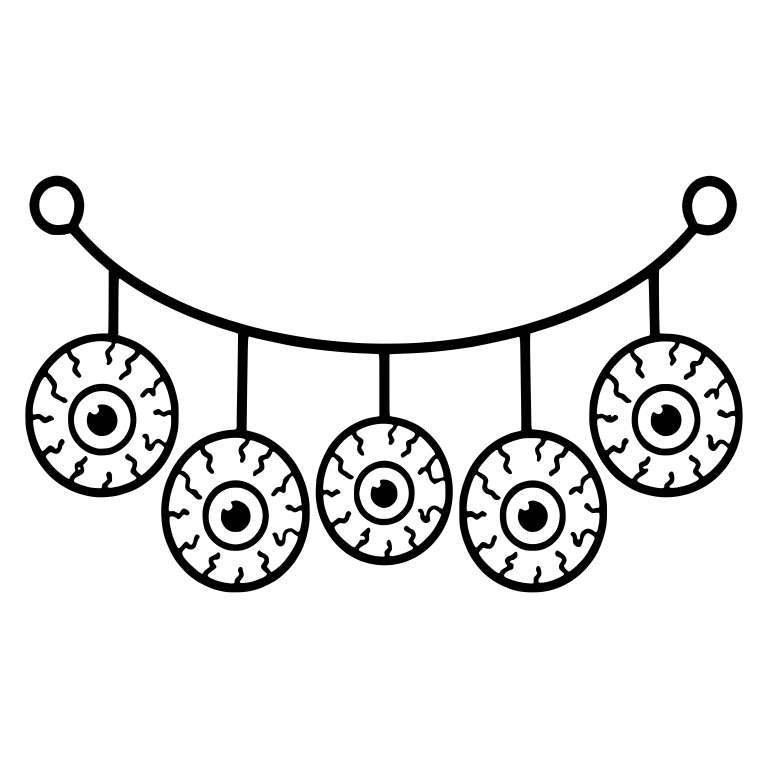 Hanging Eyeball Garland with Loop Ends — free objects SVG cut file