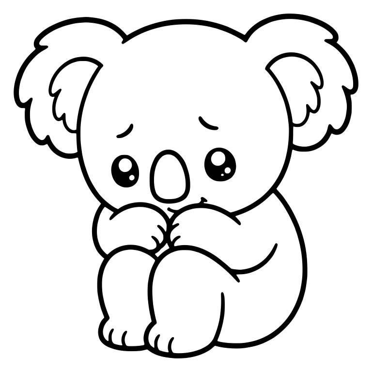 Shy Koala Curled Up Hugging Its Knees — free animal SVG cut file