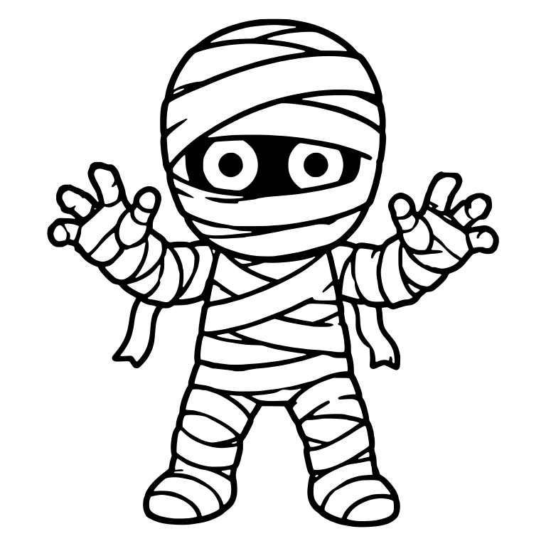 Cute Mummy With Both Hands Raised — free fantasy-creature SVG cut file