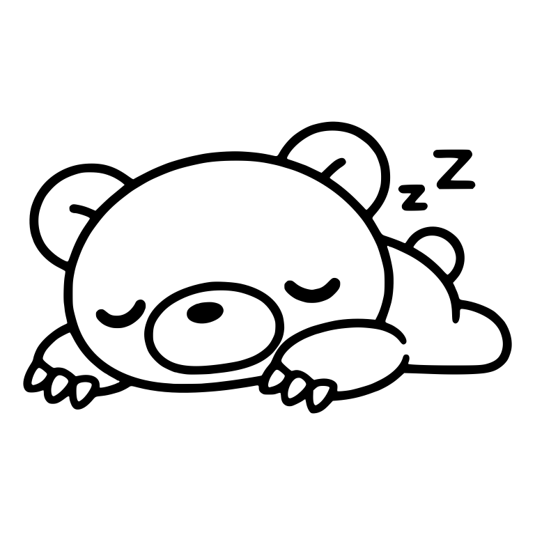 Sleeping Bear Lying Down With Zzz — free animal SVG cut file