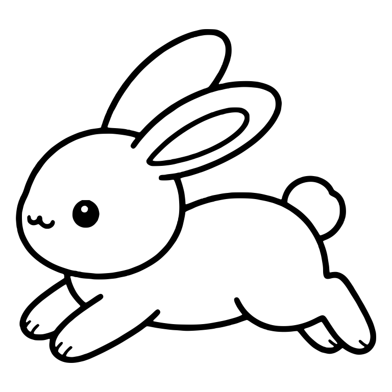 Bunny Leaping Mid Hop In Side Profile — free animal SVG cut file