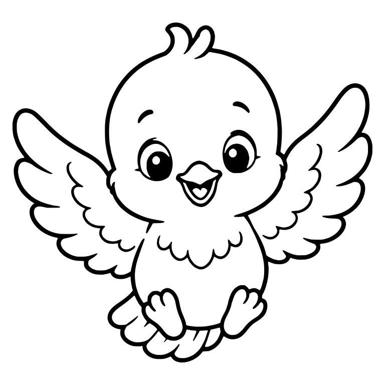 Baby Dove With Spread Wings and Head Tuft — free animal SVG cut file