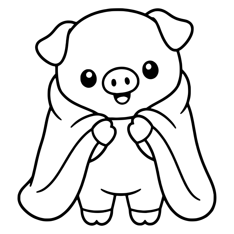 Standing Piglet Draped in a Blanket — free animal SVG cut file