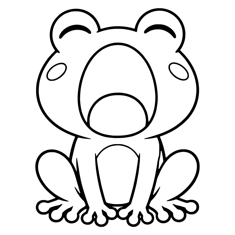 Chibi Frog Yawning While Sitting Upright — free animal SVG cut file