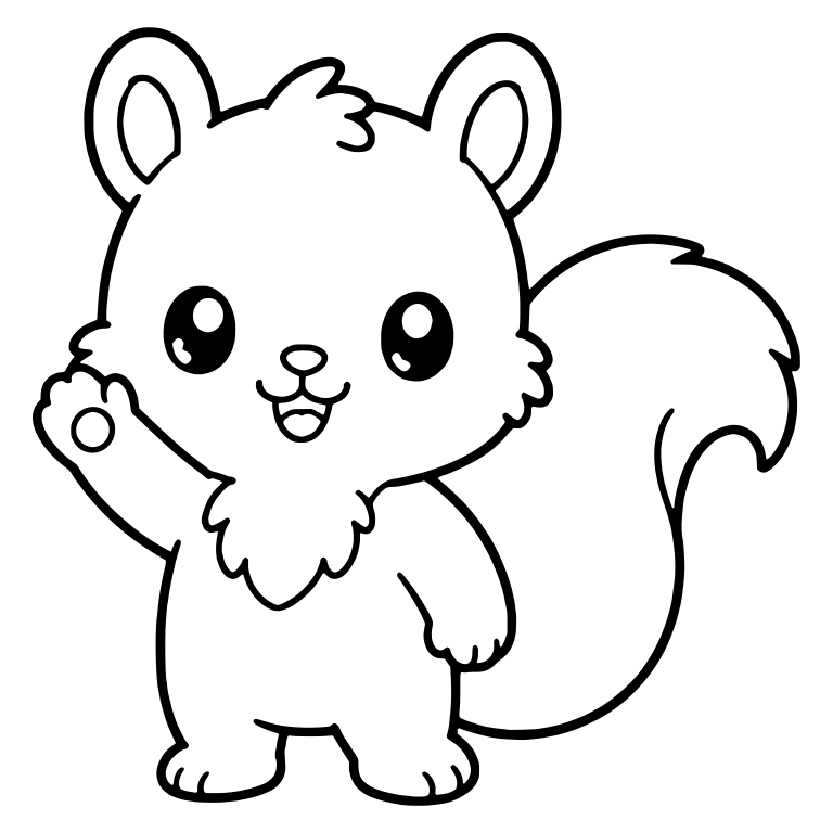 Standing Squirrel Waving Hello With Fluffy Chest — free animal SVG cut file