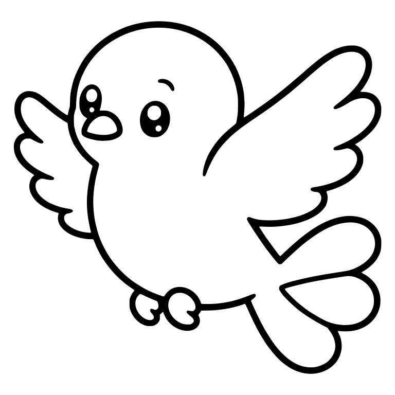 Round Flying Dove With Wings Spread and Two-Lobed Tail — free animal SVG cut file