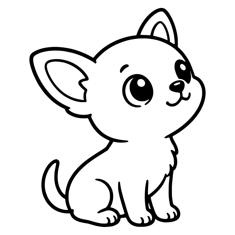 Chihuahua Puppy Sitting And Looking Up To The Side — free animal SVG cut file