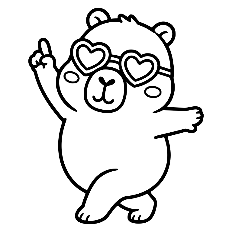 Dancing Capybara in Heart Sunglasses Pointing Up — free animal SVG cut file