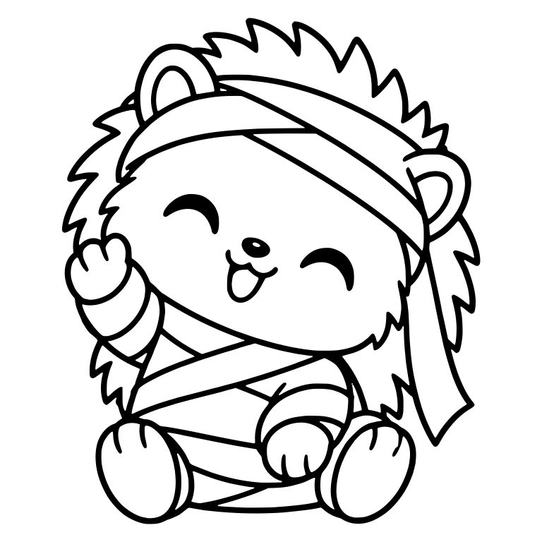 Laughing Hedgehog Mummy Waving One Paw — free animal SVG cut file