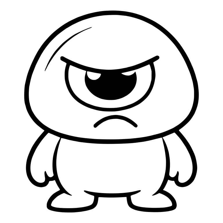 Grumpy One-Eyed Alien Standing With Dome Head — free fantasy-creature SVG cut file