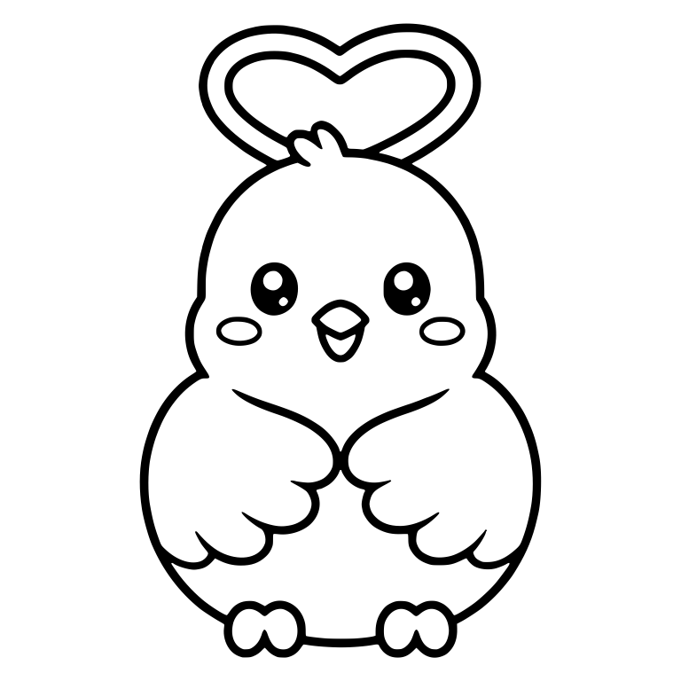 Chubby Dove With Heart Halo and Rosy Cheeks — free animal SVG cut file