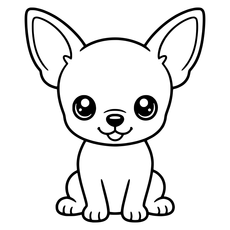 Shorthair Chihuahua Puppy Sitting With Glossy Eyes — free animal SVG cut file