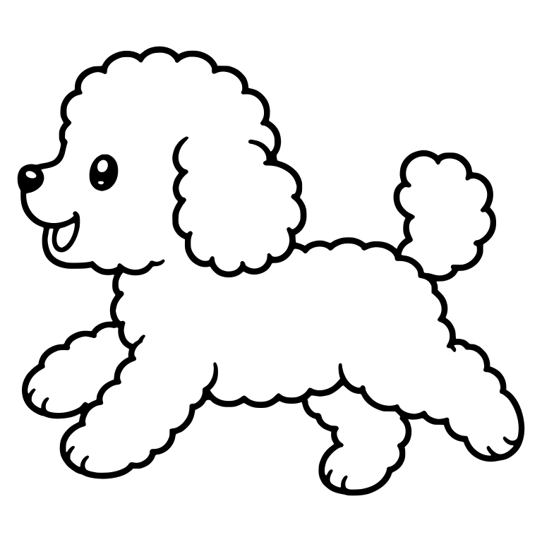 Happy Toy Poodle Puppy Running With Open Mouth — free animal SVG cut file