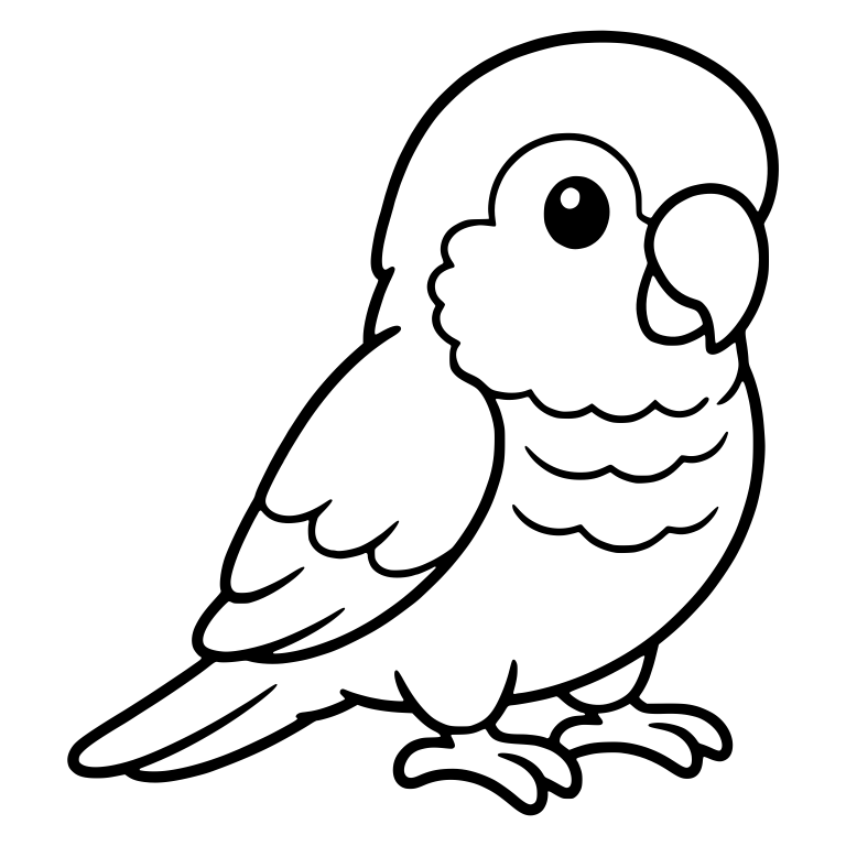 Parrot Facing Right With Scalloped Chest Bands — free animal SVG cut file