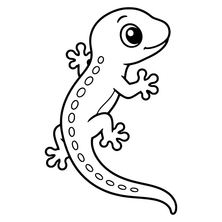 Climbing Gecko With Dotted Back Stripe And Long Tail — free animal SVG cut file