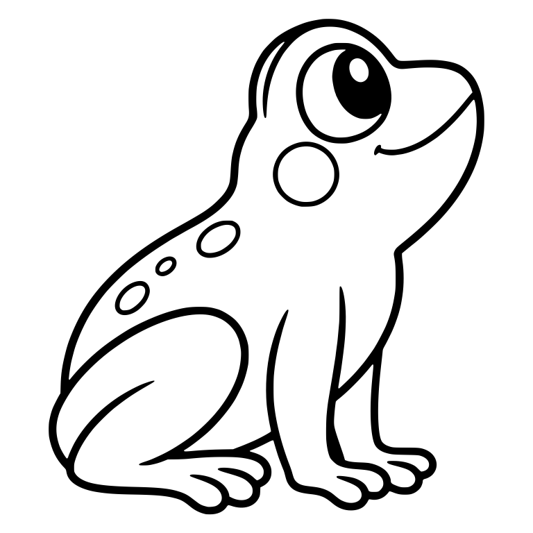 Frog Sitting Side View With Round Cheek and Back Spots — free animal SVG cut file