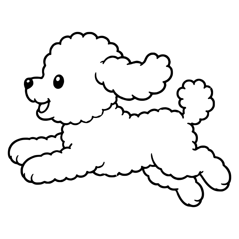 Toy Poodle Puppy Leaping Side View with Tongue Out — free animal SVG cut file