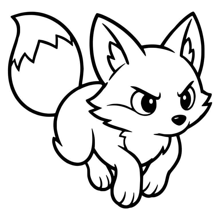 Fierce Fox Mid-Gallop with Four Paws Tucked Under — free animal SVG cut file