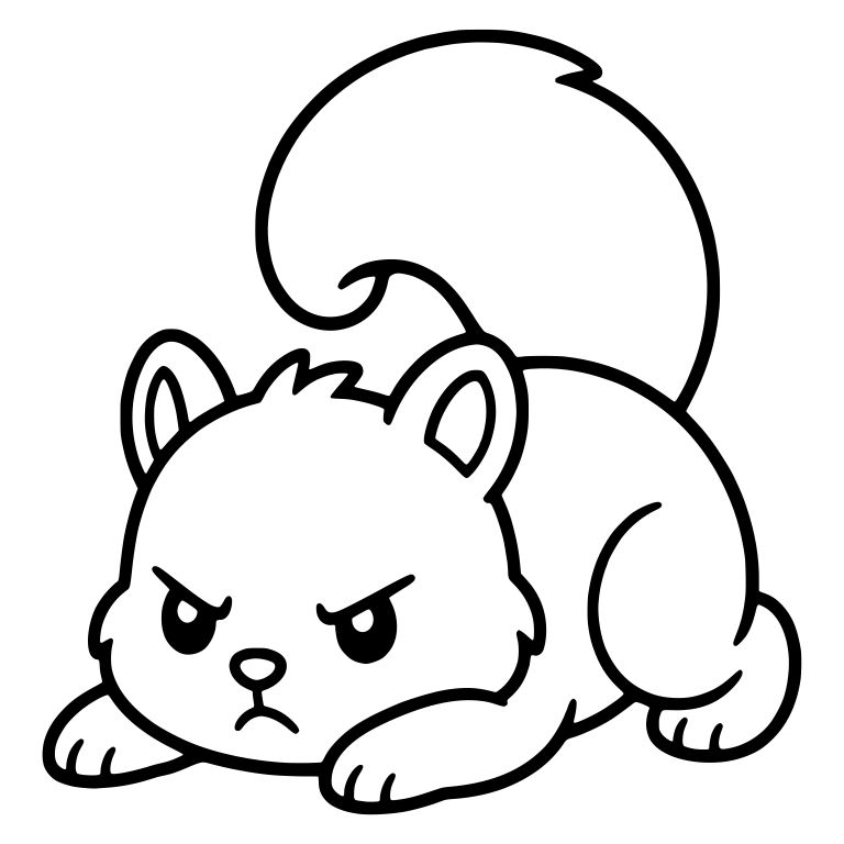 Grumpy Squirrel Lying Low With Tail Curled High — free animal SVG cut file