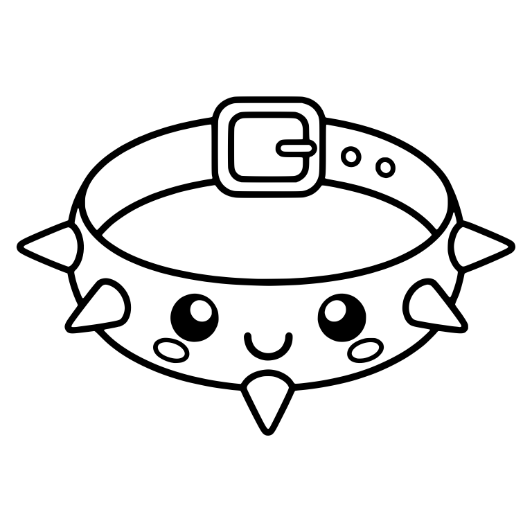 Smiling Spiked Collar With Buckle And Blushing Cheeks — free objects SVG cut file