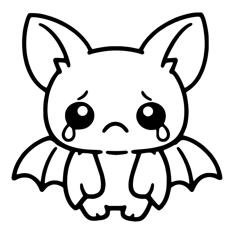 Crying Bat With Tears And Spread Wings — free animal SVG cut file